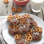 Chocolate Peanut Butter Reindeer Cookies