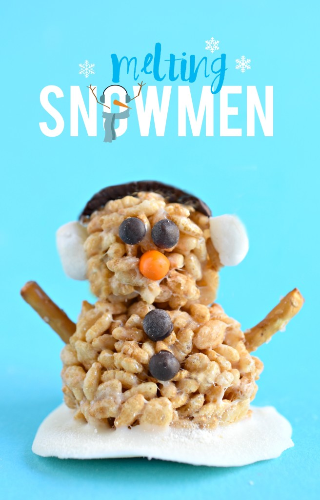 Melting Snowmen Brown Rice Cereal Treats