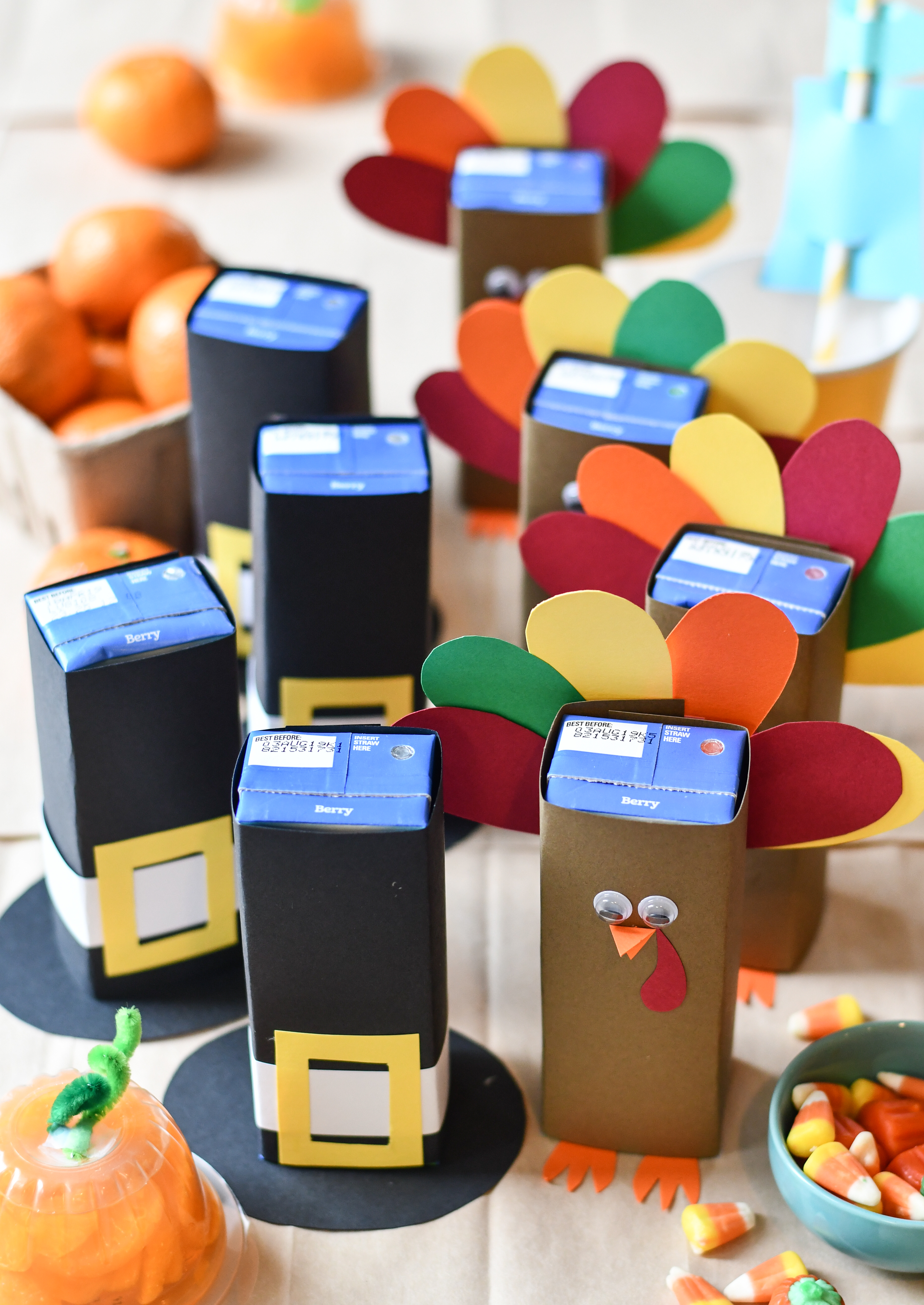 Kid-Friendly Thanksgiving Party Punch & Turkey Juice Boxes